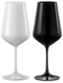 Crystalex pohár na červené víno Black and White Čierna 450 ml 2 KS