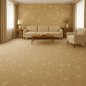 AladinWorld Expres, Metrážny koberec Libra 35, na mieru, šíře 4m,5m, béžová, filc, chodba / predsieň