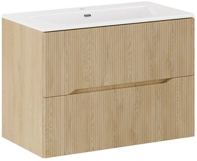 Závěsná skříňka Nordic Sky s umyvadlem 80 cm dub cremona
