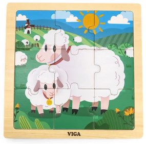 Puzzle na podstavci Viga 44622 9 dielikov - ovečka