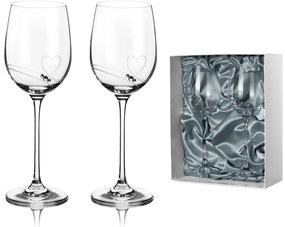 Diamante poháre na biele víno Romance s kamienkami Swarovski av prémiovom balení 330 ml 2KS