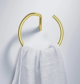 Deante Silia, nástenný okrúhly držiak na uteráky, zlatá lesklá, ADI_Z611