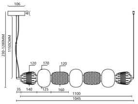 LED Luster na lanku CARO LED/42W/230V chróm