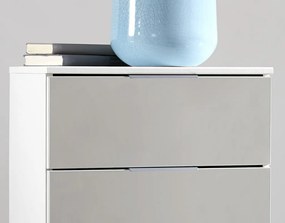 Nočný stolík Easy Plus, biely/zrkadlo