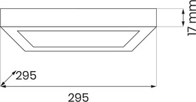 Stropné LED svietidlo Evora Square, 1x LED 24w, 3000-6000k, 3CCT, w