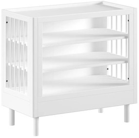 Biela detská komoda z bukového dreva s prebaľovacím pultom 100x95x55 cm Forrest – Vipack