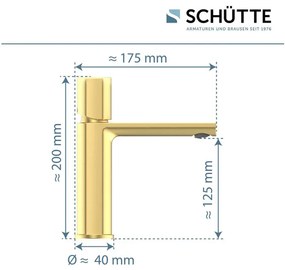 Schütte Umývadlová batéria New York s ventilom Pop-up (zlatá)  (100354683)