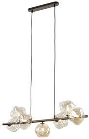 Luster na lanku LAVA 7xG9/8W/230V bronzová/dymovo-béžová