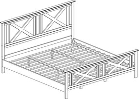 Drevená manželská posteľ 180 RANGER, teak