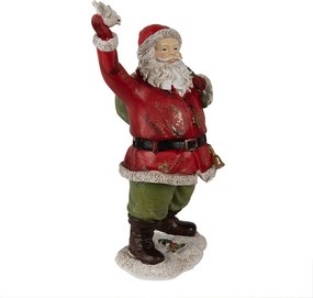Vianočné dekorácie Socha Santa s vrecom a holubicou - 13*10*23 cm