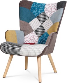 Sconto Kreslo s podnožkou GUNNAR patchwork