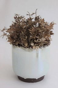 Krémový perleťový keramický kvetináč 18cm