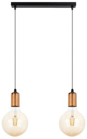 Luster na lanku MIROS 2xE27/60W/230V čierna/medená