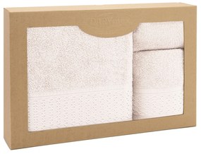 BAVLNENÝ UTERÁK SOLANO SADA 1 KS 30X50 CM, 1 KS 50X90 CM, 1 KS 70X140 CM KRÉMOVÁ