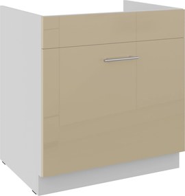 Dolná kuchynská skrinka pod drez Lavera 80 ZL 1S BB (korpus: biela + front: lesk cappucino). Vlastná spoľahlivá doprava až k Vám domov. 1134542