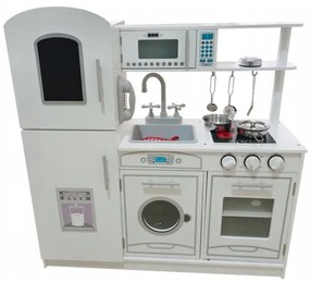 Detská biela kuchynka s doplnkami a LED osvetlením