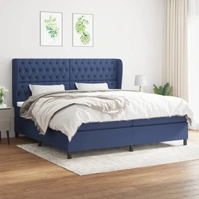 vidaXL Boxspring posteľ s matracom modrá 200x200 cm látka