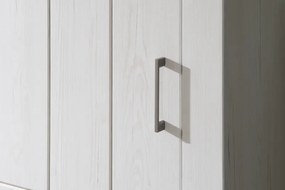 Vysoká vitrína Cruz, bielená pínia/šedý dub