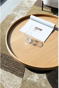 Okrúhly konferenčný stolík s doskou v dubovom dekore v prírodnej farbe ø 70 cm Yuri L – White Label