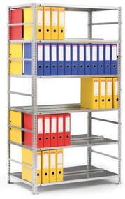 Regál na zakladače COMPACT, 2200 x 750 x 600 mm, sivý, základný