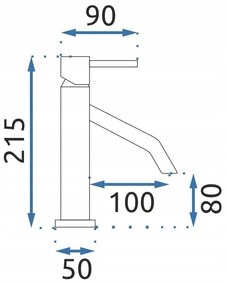 Rea Level, umývadlová batéria h-215, zlatá matná, REA-B6218