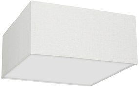 Stropné svietidlo Albion Square, 1x biele bavlnené tienidlo, (biele plexisklo), (50cm)