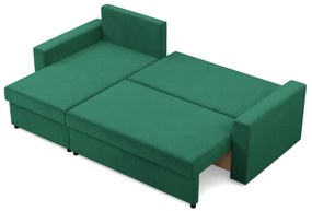 Rohová rozkladacia sedačka NEO Kronos fľaškovo zelená