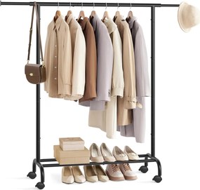 Pojízdný stojan na oblečení Merino 83-120 cm černý