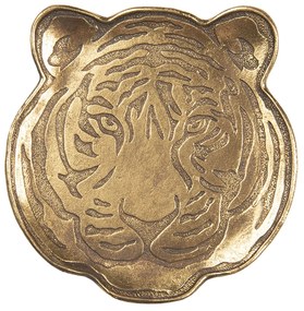 Zlatý dekoračné tácka hlavy tigra - 14 * 1 * 14 cm
