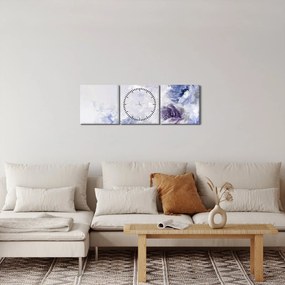Obraz - Kvety, textúrovaná maľba (s hodinami) (90x30 cm)