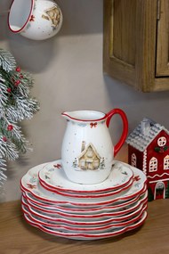 Vianočný keramický dezertný tanierik Chalet de Noël – Ø 20,5*2 cm