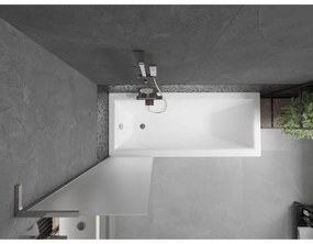 Mexen Next L, 1-krídlová vaňová zástena 50 x 150 cm, 6mm sklo námraza, chrómový profil, 895-050-000-03-30-01