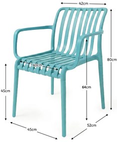 Plastová stolička TREGO s opierkami, modrá