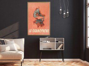 Artgeist Plagát - Gramophone [Poster] Veľkosť: 20x30, Verzia: Zlatý rám s passe-partout