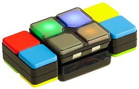KIK LED puzzle kocka – elektronická arkádová hra 4v1 pre deti 6+ (2×AA)