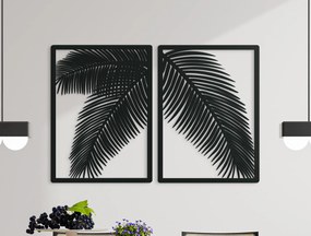 drevko Dvojdielny drevený obraz Palmové listy Rozmer obrazu: 29,5 x 44,5 cm, Farba dekorácie: Čierna
