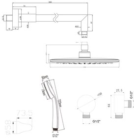 Bruckner Bruckner, BARON podomietkový sprchový set s pákovou batériou, 2 výstupy, chróm, 612.142.1
