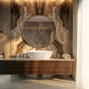 Rea Astoria, umývadlo na dosku 409x340x150 mm, biela lesklá, REA-U0641