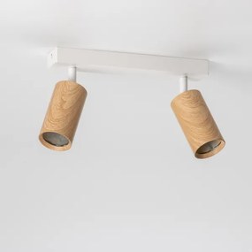 Brilagi - Bodové svietidlo SELE 2xGU10/30W/230V biela/dekor duba