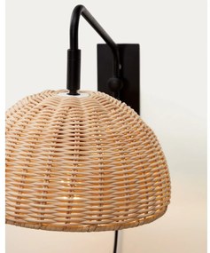 Nástenné svietidlo v čierno-prírodnej farbe ø 23 cm Damila – Kave Home