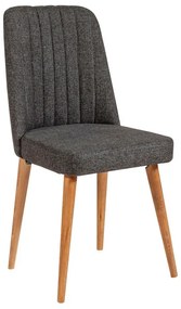 Antracitová zamatová jedálenská stolička Stormi Sandalye – Kalune Design