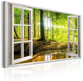Obraz - Window: View on Forest Veľkosť: 120x80, Verzia: Premium Print