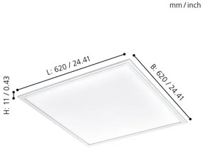 Eglo 96154 - LED stropný panel SALOBRENA LED/40W/230V