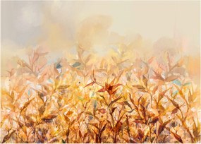 Sklenený obraz - Listy vo farbách jesene, olejomaľba (70x50 cm)
