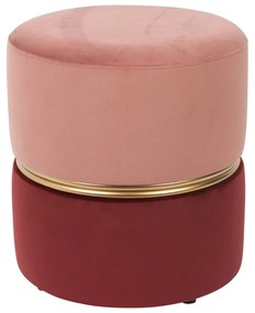 Červený/ružový zamatový taburet Bubbly – White Label