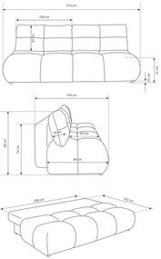 Rozkladacia trojmiestna pohovka NUORO so úložným priestorom, zelená