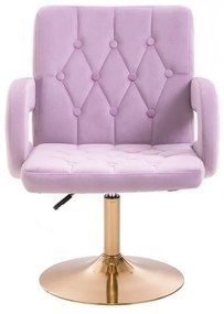 LuxuryForm DESIGN Stolička BOSTON VELUR na zlatom tanieri - levanduľa