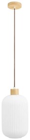 Biele závesné svietidlo so skleneným tienidlom ø 20 cm Argalo – House Nordic