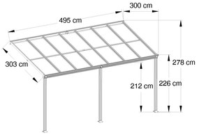 ALU pergola Avenberg AVESTA BW8- 5 x 3 m