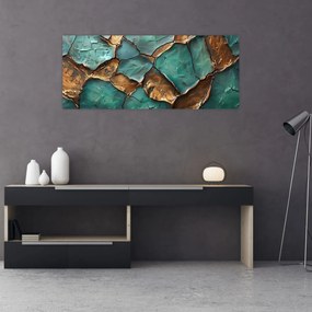 Obraz - Zeleno-zlatá maľba (120x50 cm)